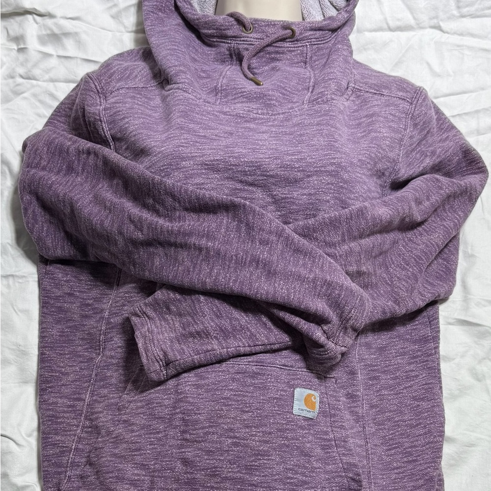 Carhartt Women's Heathered Purple Cowl Neck Sweater